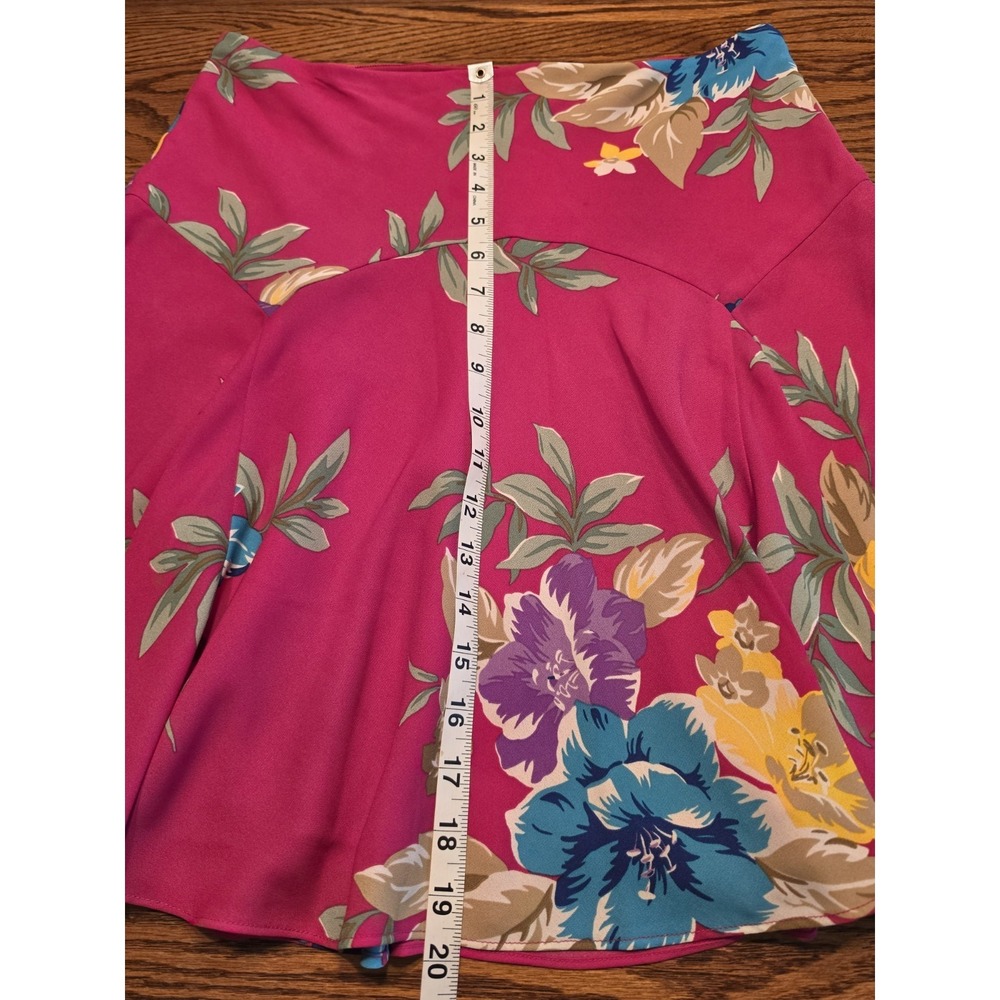 Lauren Ralph Lauren Georgette Floral Skirt Womens Size 6 Fuchsia Pink A-line - Picture 10 of 13